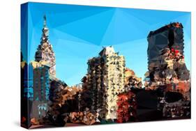 Low Poly New York Art - Manhattan Buildings II-Philippe Hugonnard-Stretched Canvas