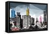 Low Poly New York Art - Manhattan Buildings II-Philippe Hugonnard-Framed Stretched Canvas