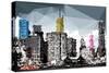 Low Poly New York Art - Manhattan Buildings II-Philippe Hugonnard-Stretched Canvas