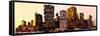 Low Poly New York Art - Manhattan Buildings-Philippe Hugonnard-Framed Stretched Canvas