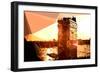 Low Poly New York Art - Manhattan by Night-Philippe Hugonnard-Framed Art Print