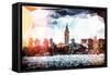 Low Poly New York Art - Manhattan Cityscape-Philippe Hugonnard-Framed Stretched Canvas