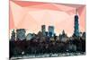 Low Poly New York Art - Manhattan Coral-Philippe Hugonnard-Mounted Art Print