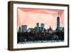Low Poly New York Art - Manhattan Coral-Philippe Hugonnard-Framed Premium Giclee Print