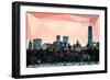 Low Poly New York Art - Manhattan Coral-Philippe Hugonnard-Framed Premium Giclee Print