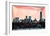 Low Poly New York Art - Manhattan Coral-Philippe Hugonnard-Framed Premium Giclee Print