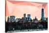 Low Poly New York Art - Manhattan Coral-Philippe Hugonnard-Stretched Canvas