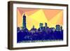 Low Poly New York Art - Manhattan Dark Yellow-Philippe Hugonnard-Framed Art Print