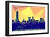 Low Poly New York Art - Manhattan Dark Yellow-Philippe Hugonnard-Framed Art Print