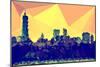 Low Poly New York Art - Manhattan Dark Yellow-Philippe Hugonnard-Mounted Art Print