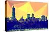 Low Poly New York Art - Manhattan Dark Yellow-Philippe Hugonnard-Stretched Canvas