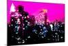 Low Poly New York Art - Manhattan Deep Pink Night-Philippe Hugonnard-Mounted Art Print