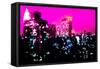 Low Poly New York Art - Manhattan Deep Pink Night-Philippe Hugonnard-Framed Stretched Canvas