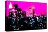 Low Poly New York Art - Manhattan Deep Pink Night-Philippe Hugonnard-Stretched Canvas