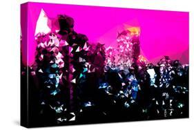 Low Poly New York Art - Manhattan Deep Pink Night-Philippe Hugonnard-Stretched Canvas