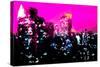 Low Poly New York Art - Manhattan Deep Pink Night-Philippe Hugonnard-Stretched Canvas