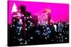 Low Poly New York Art - Manhattan Deep Pink Night-Philippe Hugonnard-Stretched Canvas