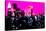 Low Poly New York Art - Manhattan Deep Pink Night-Philippe Hugonnard-Stretched Canvas