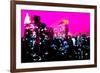 Low Poly New York Art - Manhattan Deep Pink Night-Philippe Hugonnard-Framed Art Print