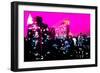 Low Poly New York Art - Manhattan Deep Pink Night-Philippe Hugonnard-Framed Art Print