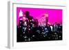 Low Poly New York Art - Manhattan Deep Pink Night-Philippe Hugonnard-Framed Art Print