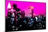 Low Poly New York Art - Manhattan Deep Pink Night-Philippe Hugonnard-Mounted Art Print