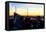 Low Poly New York Art - Manhattan Downtown Sunset-Philippe Hugonnard-Framed Stretched Canvas