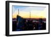 Low Poly New York Art - Manhattan Downtown Sunset-Philippe Hugonnard-Framed Art Print