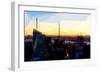 Low Poly New York Art - Manhattan Downtown Sunset-Philippe Hugonnard-Framed Art Print