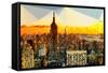 Low Poly New York Art - Manhattan Downtown-Philippe Hugonnard-Framed Stretched Canvas