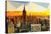 Low Poly New York Art - Manhattan Downtown-Philippe Hugonnard-Stretched Canvas