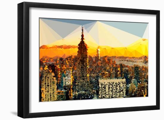 Low Poly New York Art - Manhattan Downtown-Philippe Hugonnard-Framed Art Print