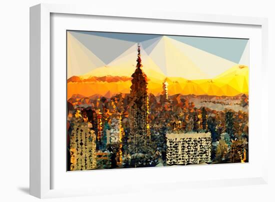 Low Poly New York Art - Manhattan Downtown-Philippe Hugonnard-Framed Art Print