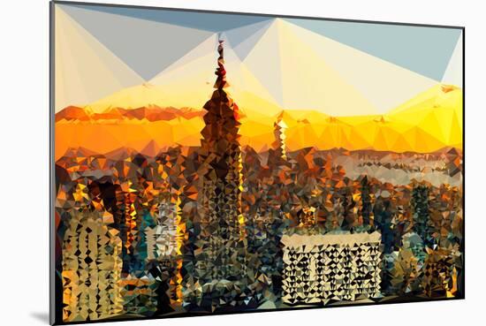 Low Poly New York Art - Manhattan Downtown-Philippe Hugonnard-Mounted Art Print