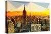 Low Poly New York Art - Manhattan Downtown-Philippe Hugonnard-Stretched Canvas