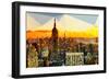 Low Poly New York Art - Manhattan Downtown-Philippe Hugonnard-Framed Premium Giclee Print