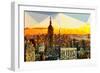 Low Poly New York Art - Manhattan Downtown-Philippe Hugonnard-Framed Premium Giclee Print