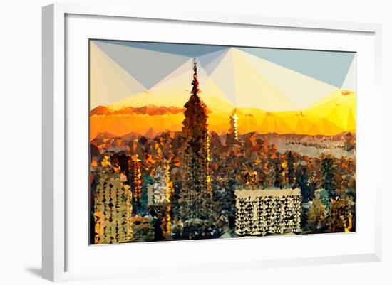 Low Poly New York Art - Manhattan Downtown-Philippe Hugonnard-Framed Art Print