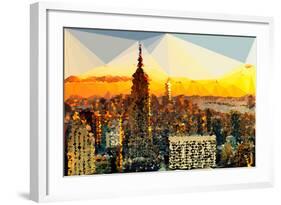 Low Poly New York Art - Manhattan Downtown-Philippe Hugonnard-Framed Art Print