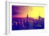 Low Poly New York Art - Manhattan Golden Sunset-Philippe Hugonnard-Framed Art Print