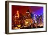 Low Poly New York Art - Manhattan Lights-Philippe Hugonnard-Framed Art Print