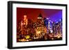 Low Poly New York Art - Manhattan Lights-Philippe Hugonnard-Framed Art Print