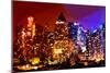 Low Poly New York Art - Manhattan Lights-Philippe Hugonnard-Mounted Art Print