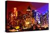 Low Poly New York Art - Manhattan Lights-Philippe Hugonnard-Stretched Canvas