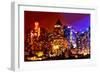 Low Poly New York Art - Manhattan Lights-Philippe Hugonnard-Framed Premium Giclee Print