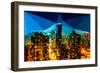 Low Poly New York Art - Manhattan Night Light-Philippe Hugonnard-Framed Art Print