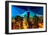 Low Poly New York Art - Manhattan Night Light-Philippe Hugonnard-Framed Art Print