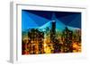 Low Poly New York Art - Manhattan Night Light-Philippe Hugonnard-Framed Art Print