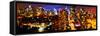 Low Poly New York Art - Manhattan Night-Philippe Hugonnard-Framed Stretched Canvas