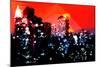 Low Poly New York Art - Manhattan Red Night-Philippe Hugonnard-Mounted Art Print